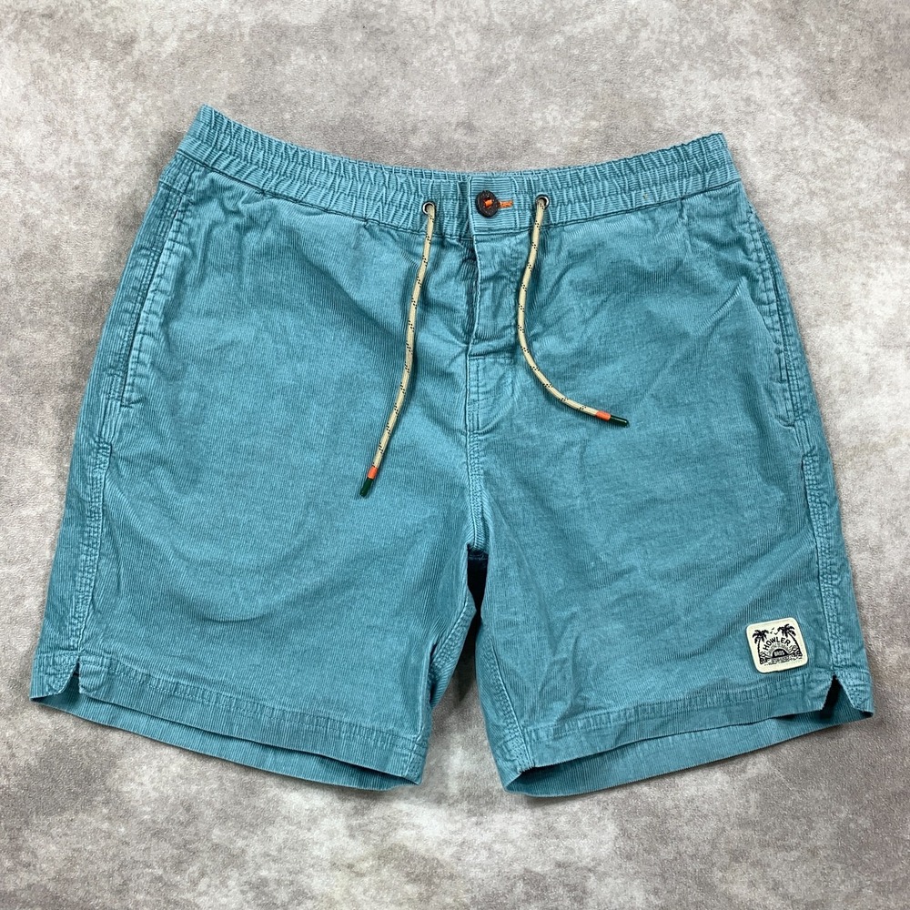 Howler Bros Pressure Drop Cord Shorts Mens 36 Blue 7" Stretch Drawstring Logo